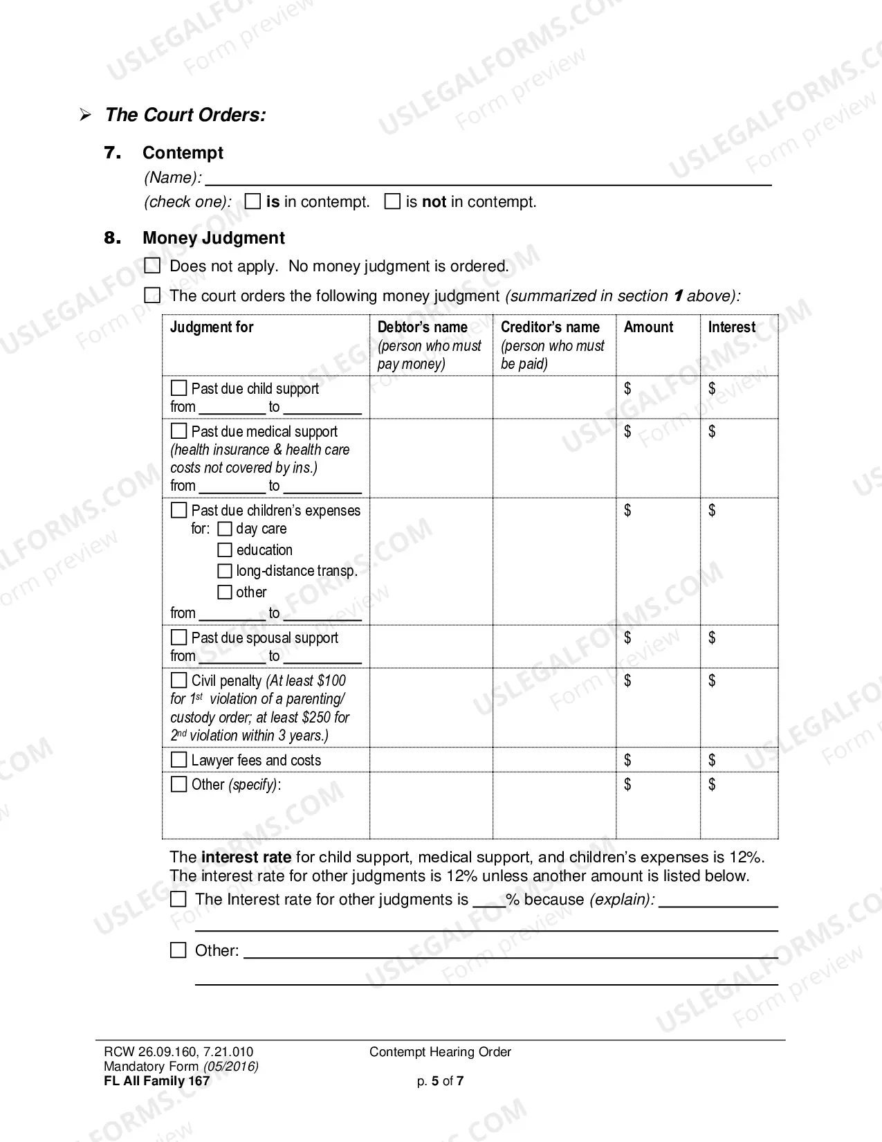 Preview Contempt Hearing Order