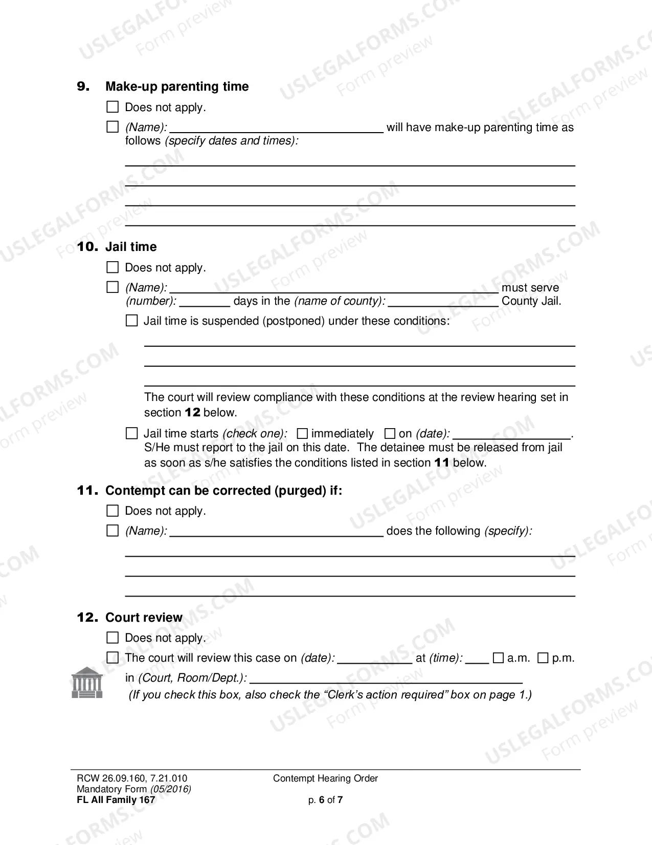 Preview Contempt Hearing Order