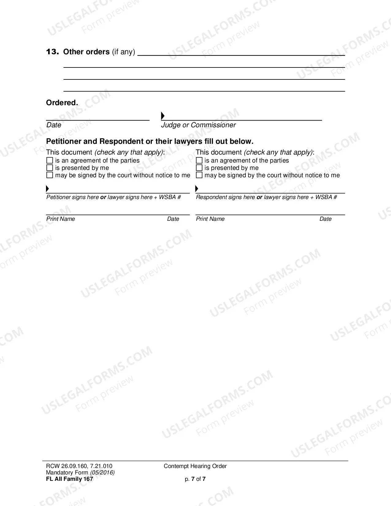 Preview Contempt Hearing Order