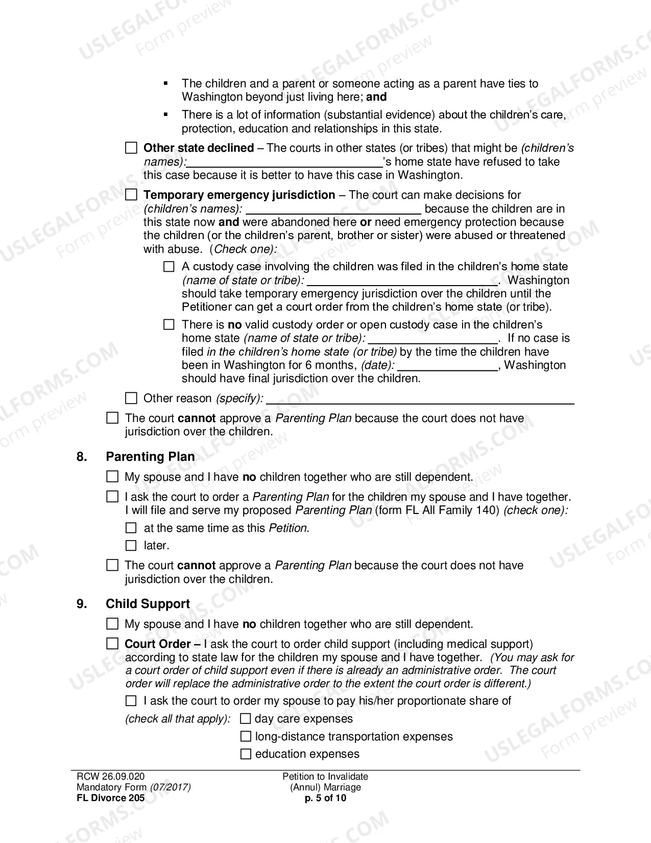 Preview Petition to Invalidate (Annul) Marriage