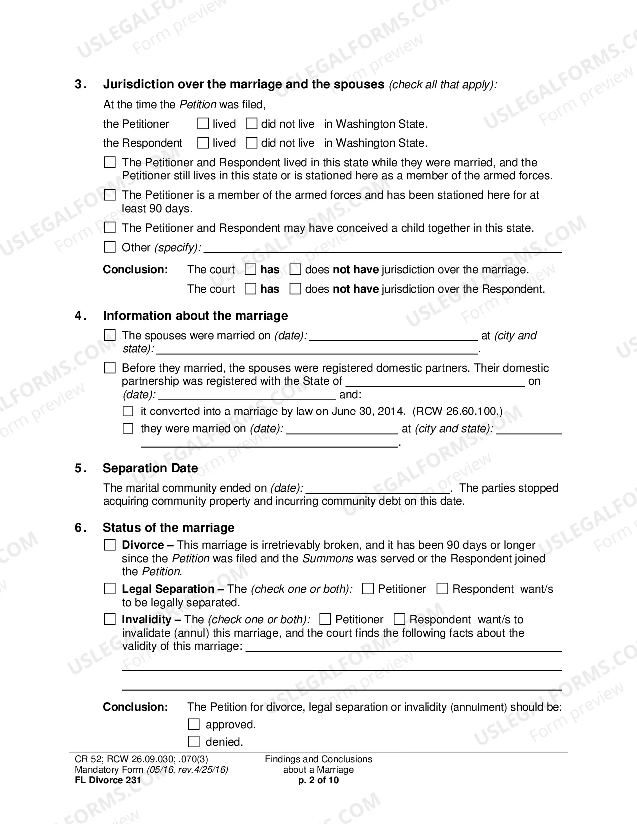 Preview Findings and Conclusions About a Marriage