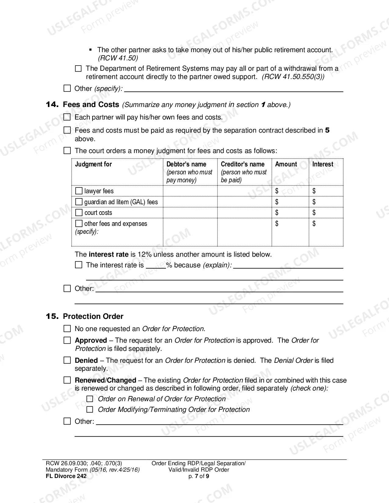 Preview Final Order Ending Registered Domestic Partnership (Dissolution Decree) / Legal Separation Order / Invalid Registered Domestic Partnership Order (Annulment Decree) / Valid Registered Domestic Partnership Order