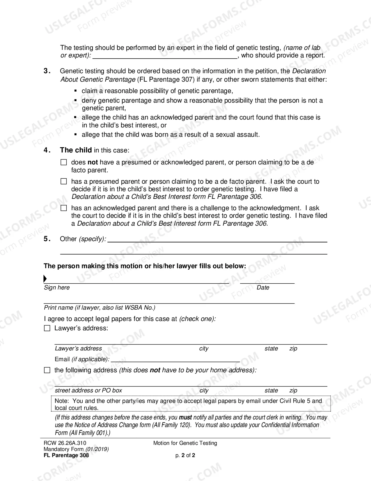 Preview Motion for Genetic Testing