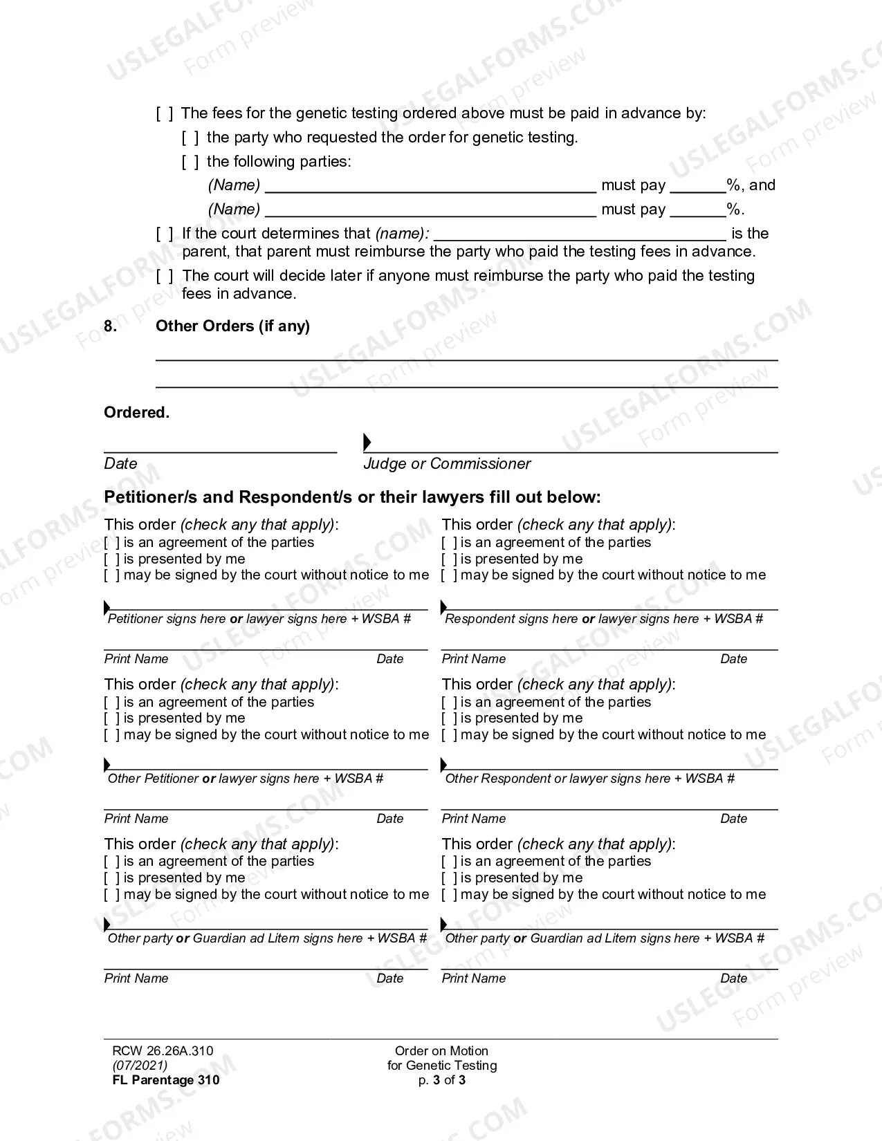 Preview Order on Motion for Genetic Testing