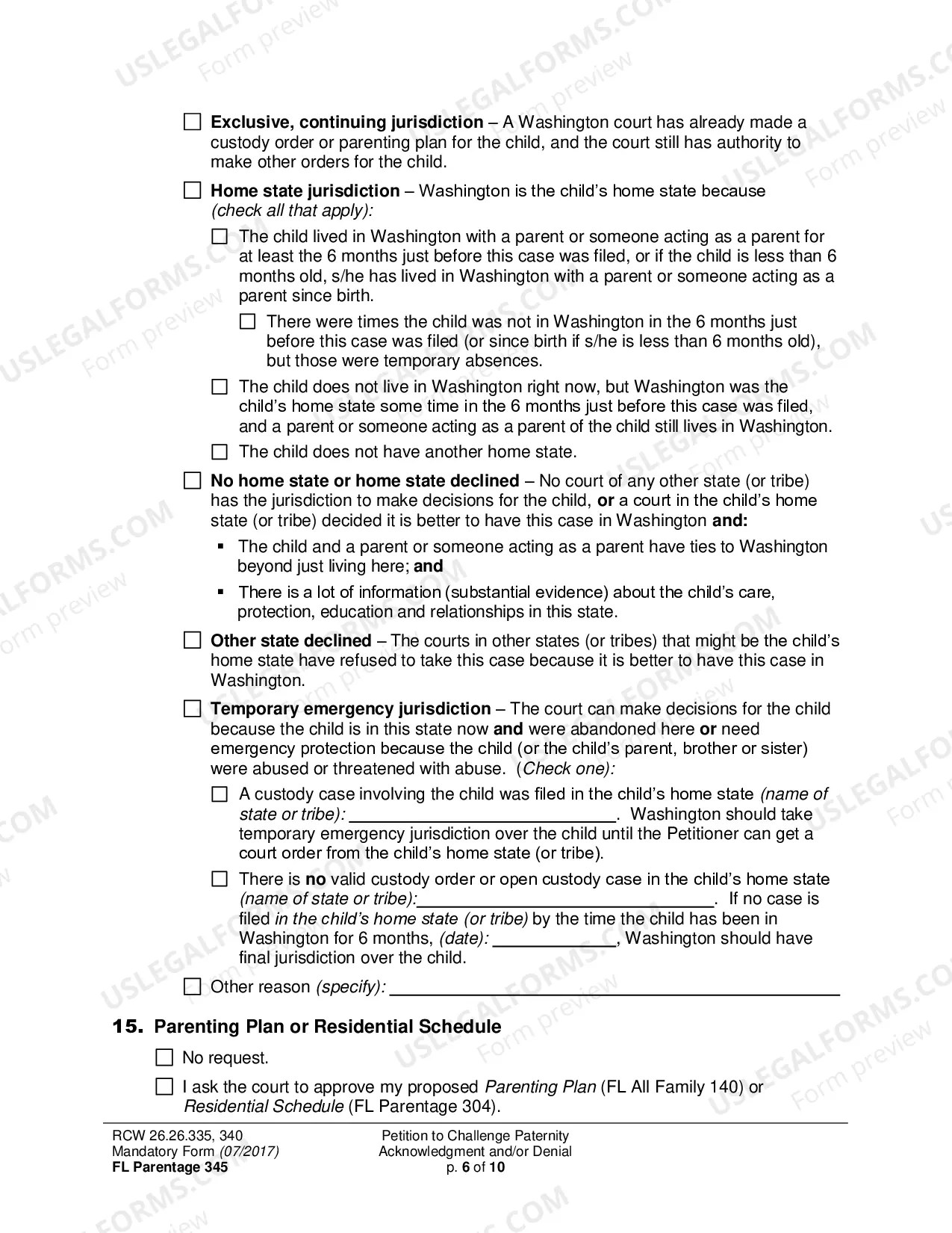 Preview Petition to Challenge Paternity Acknowledgment and/or Denial of Paternity