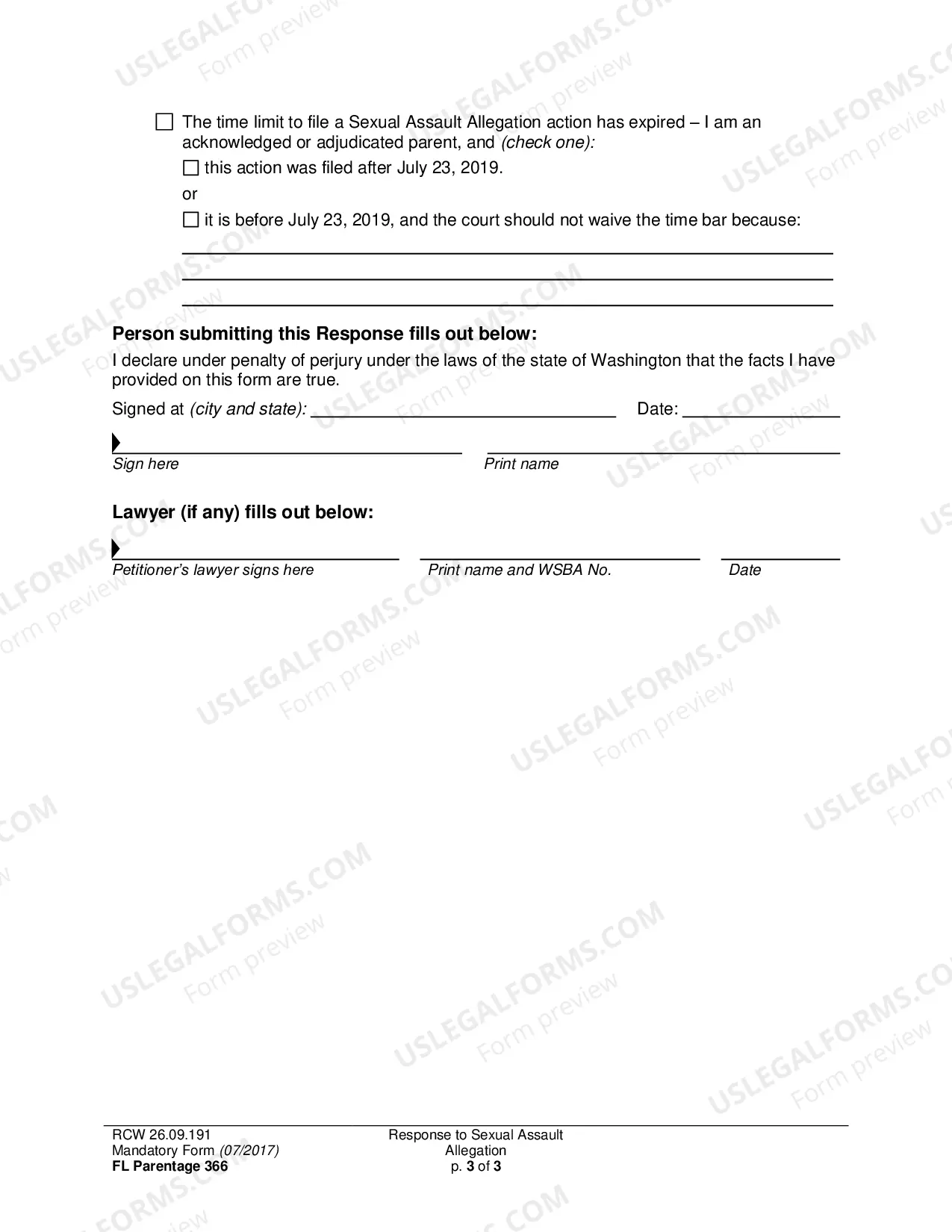 Preview Response to Sexual Assault Allegation