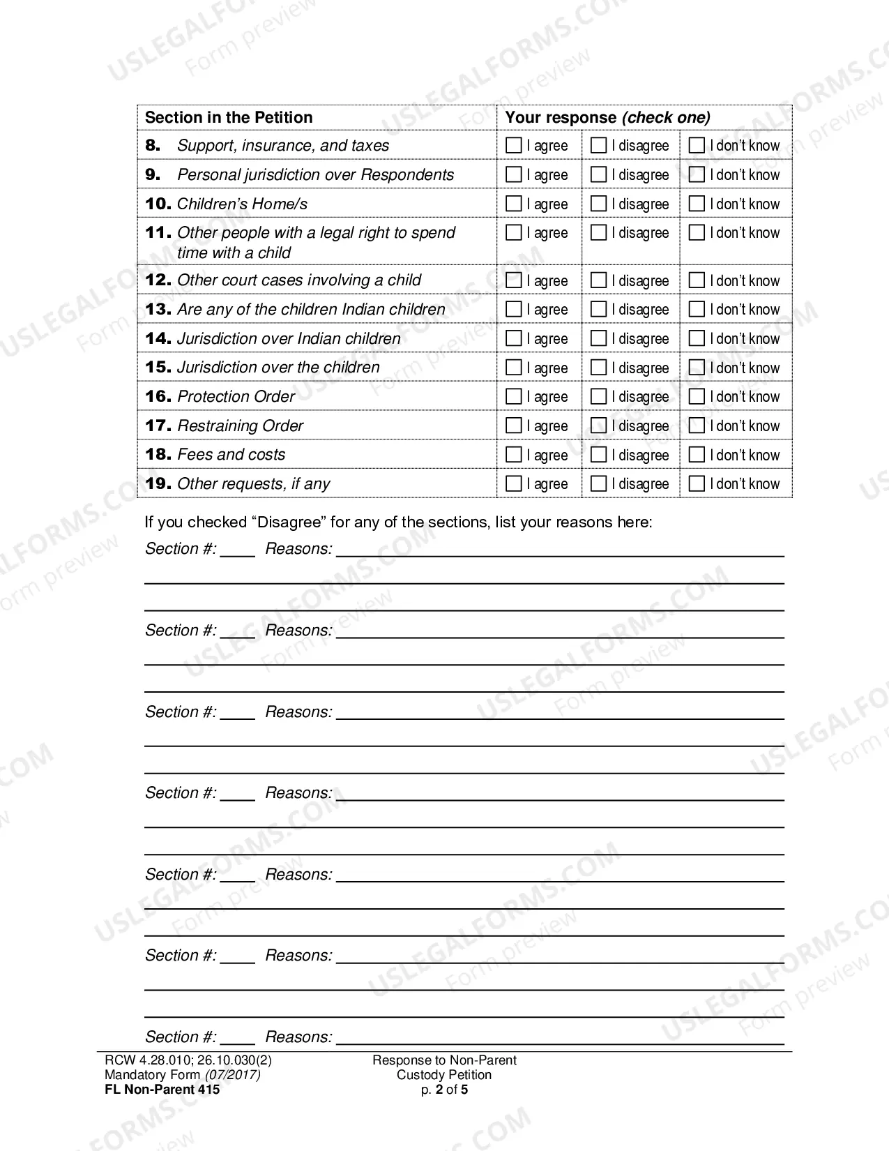 Preview Response to Non-Parent Custody Petition