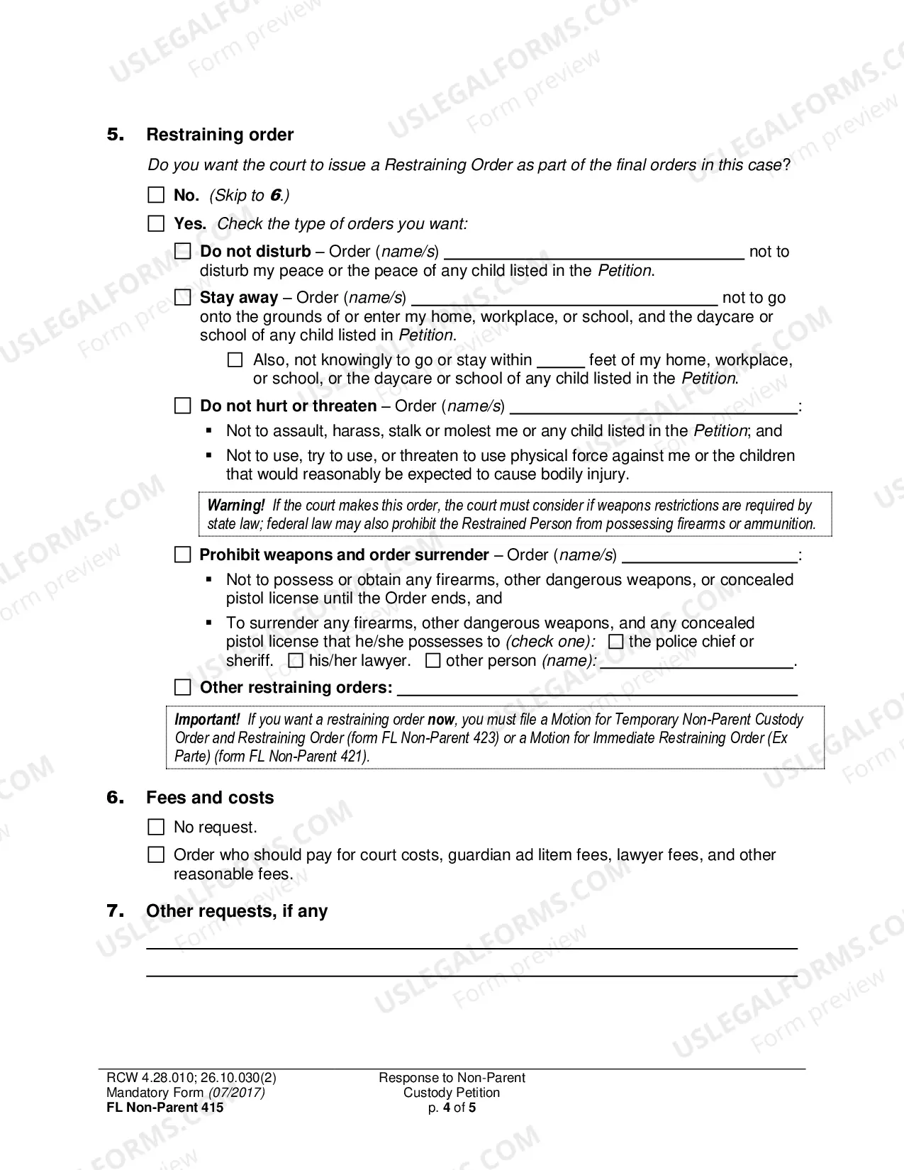 Preview Response to Non-Parent Custody Petition
