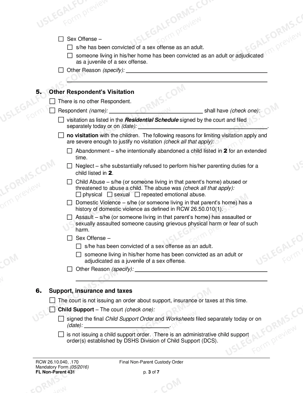 Preview Final Non-Parent Custody Order