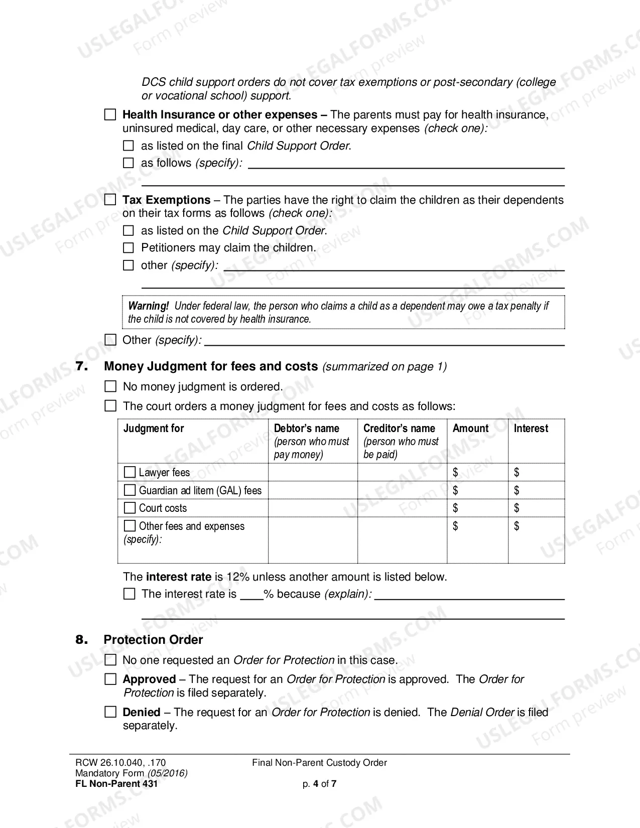 Preview Final Non-Parent Custody Order