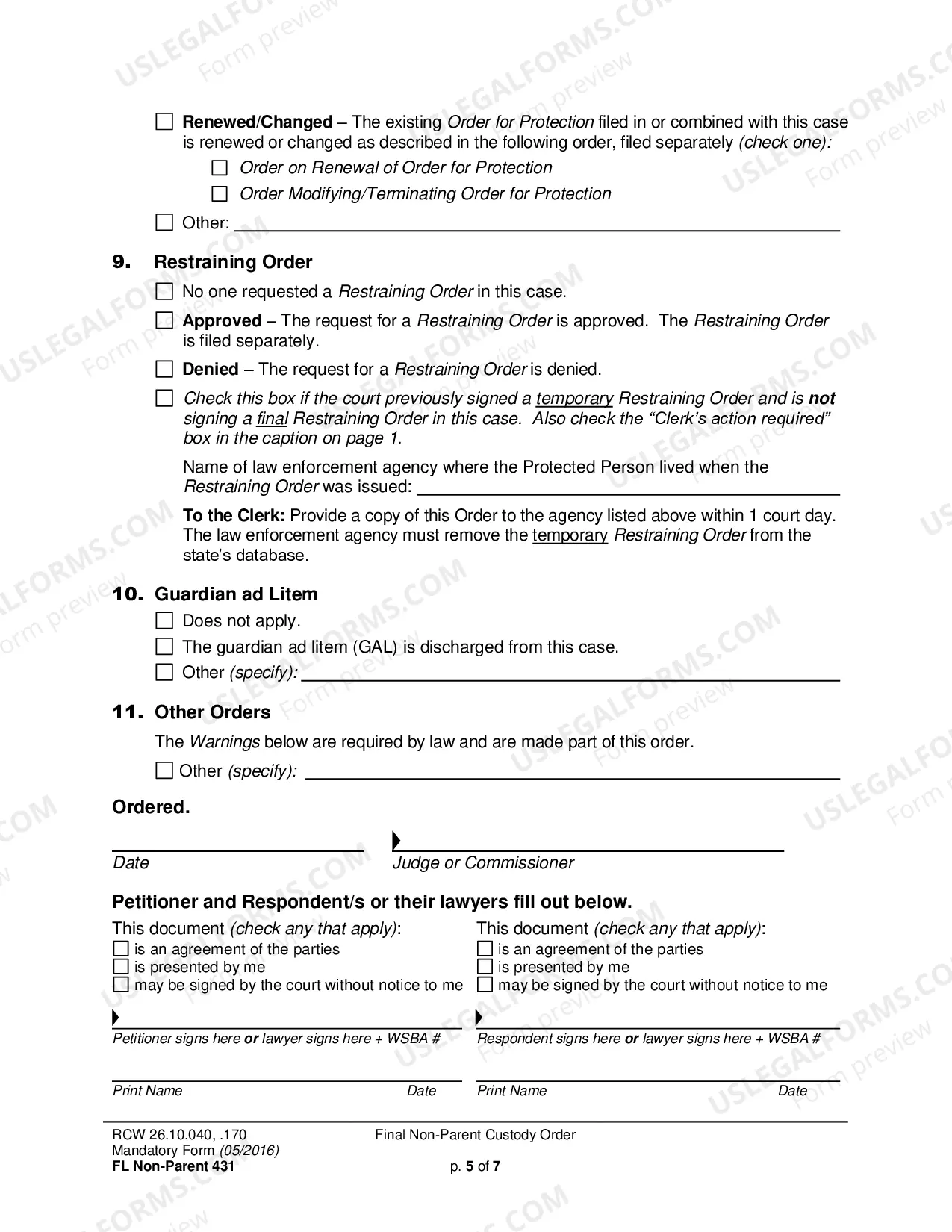 Preview Final Non-Parent Custody Order