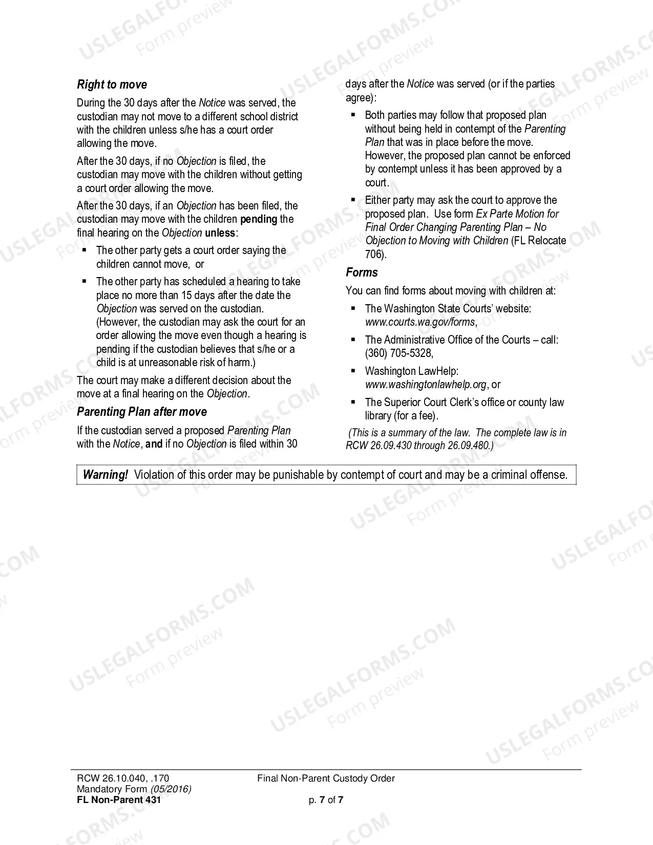 Preview Final Non-Parent Custody Order
