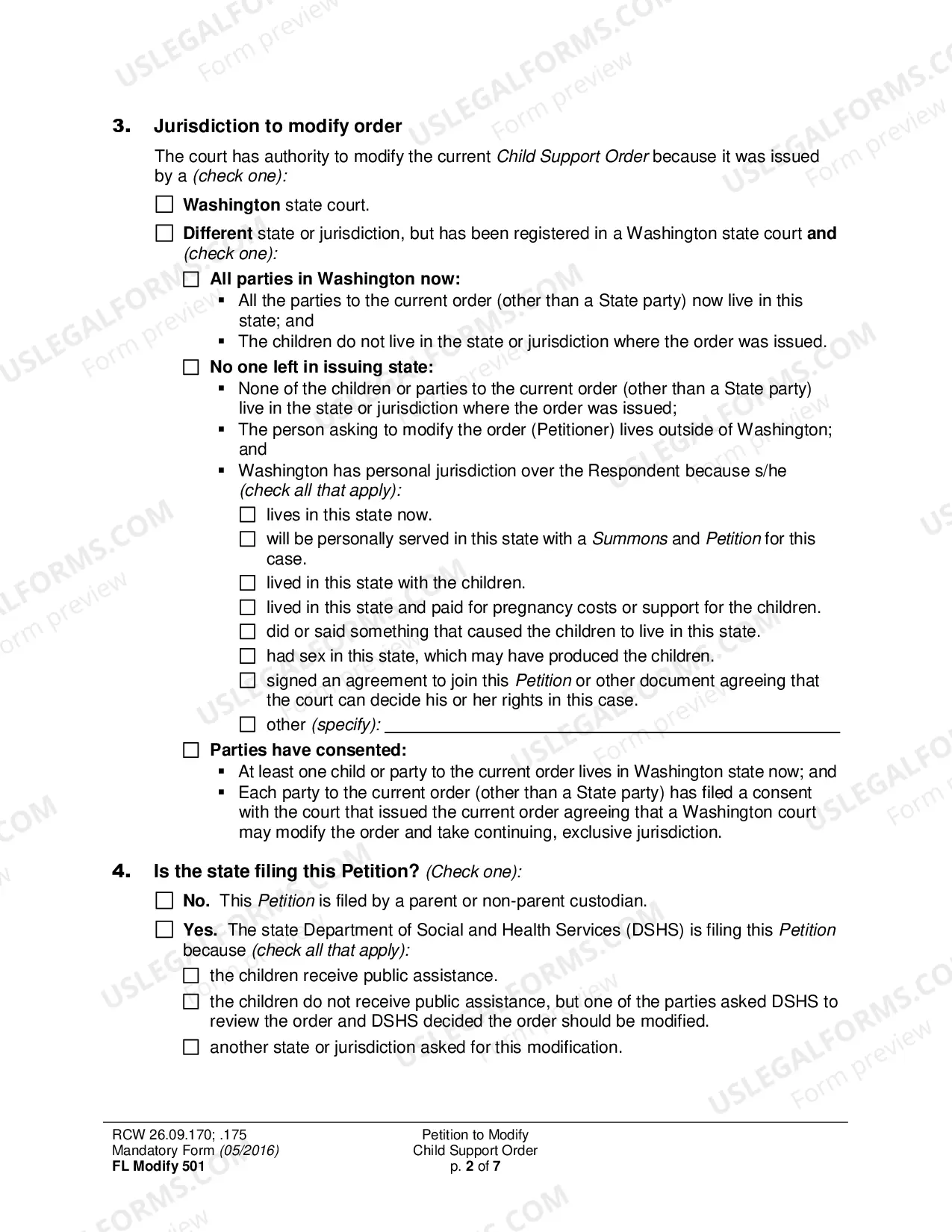 Preview Petition to Modify Child Support Order