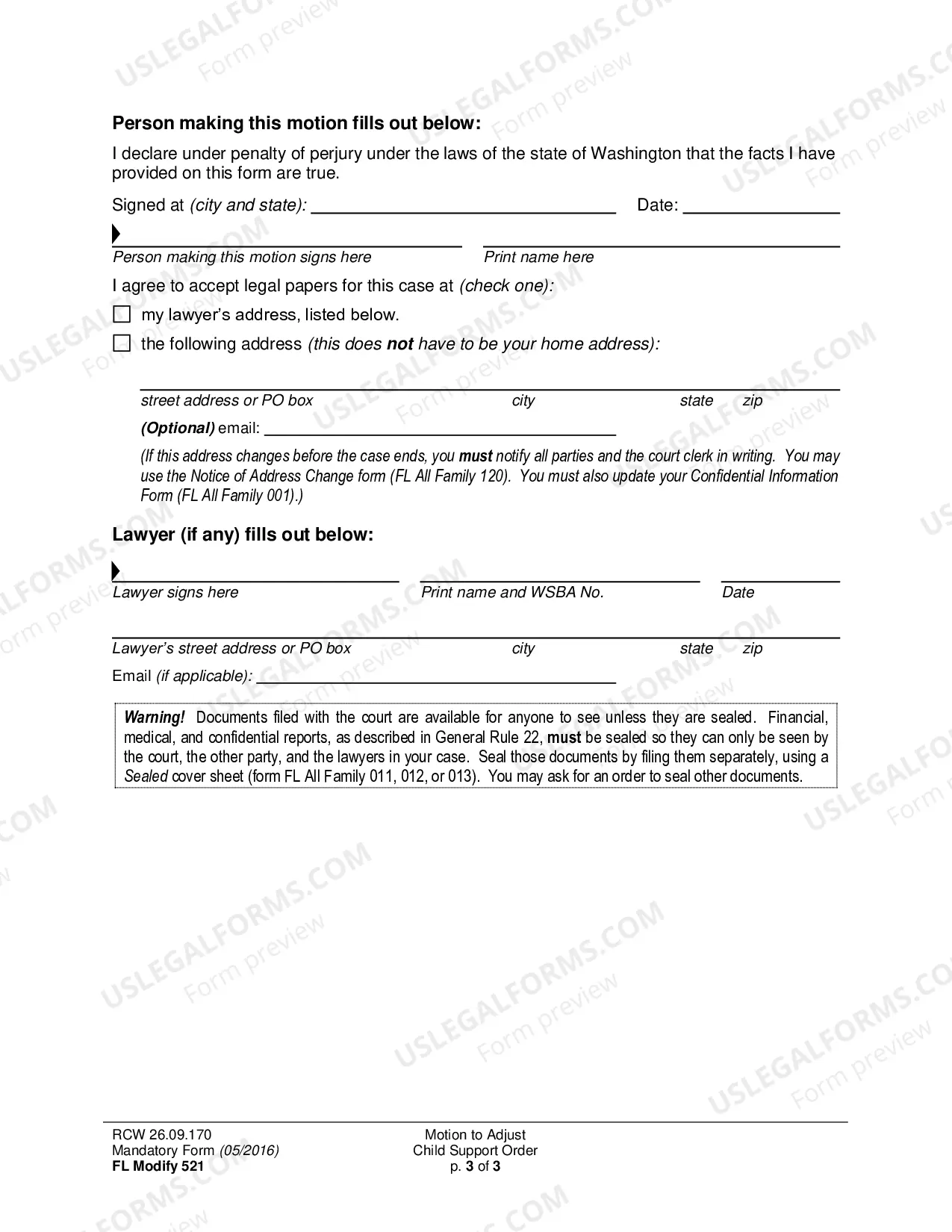Preview Motion to Adjust Child Support Order