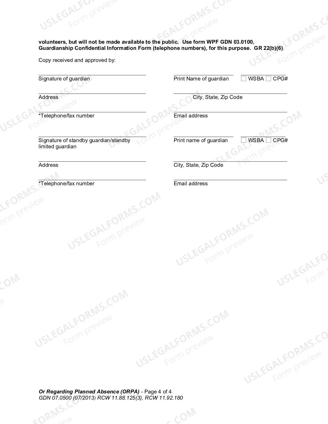 Preview Order Regarding Planned Absence