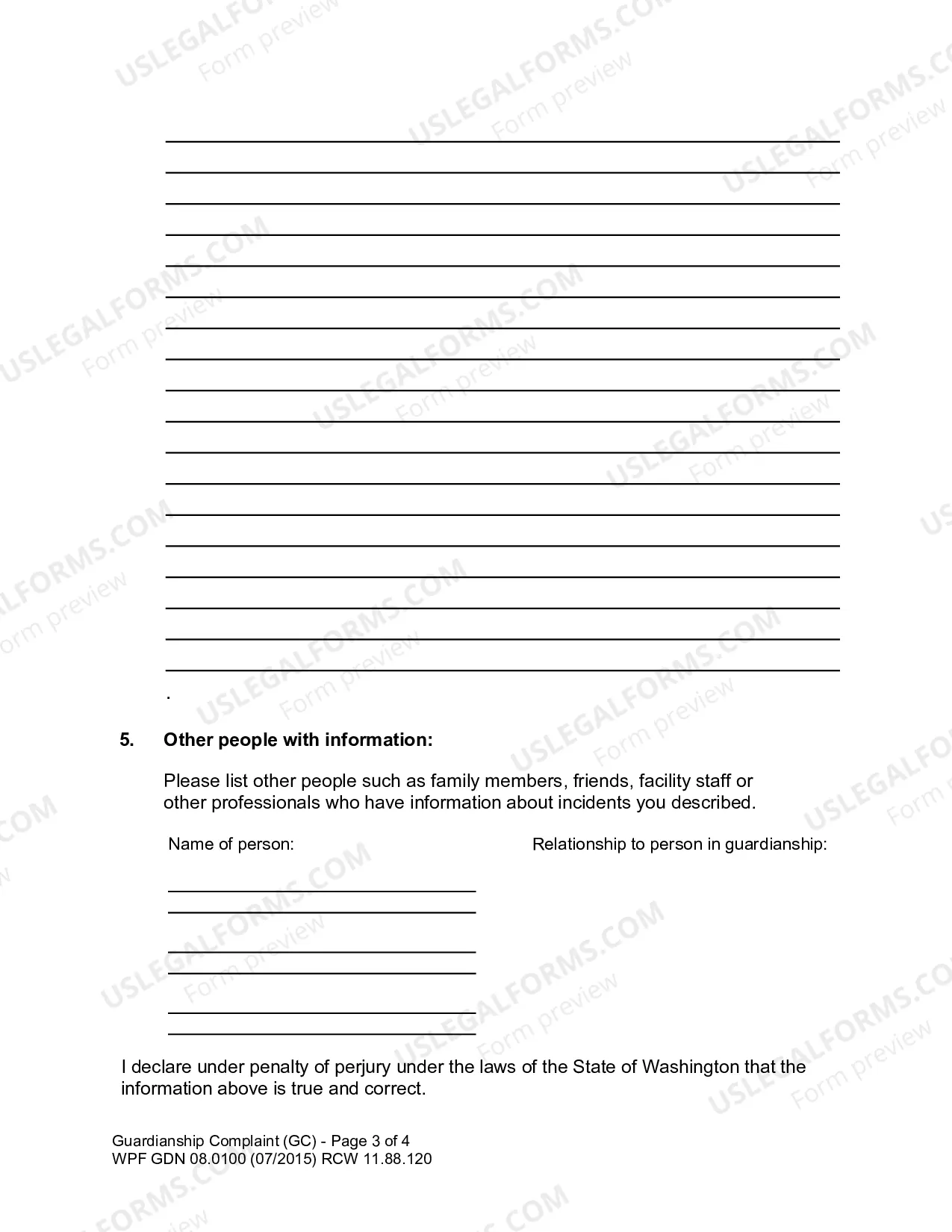 Preview Guardianship Complaint