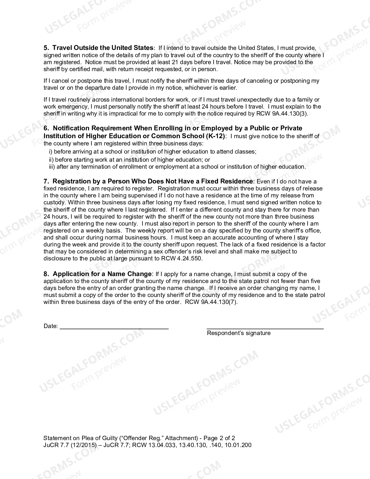 Preview Offender Registration Attachment