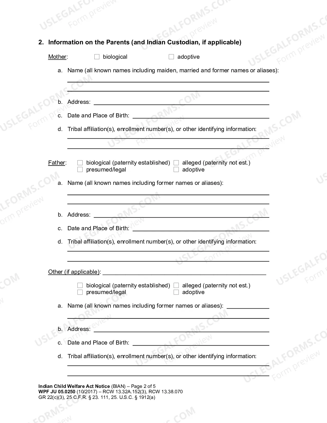 Preview Indian Child Welfare Act Notice