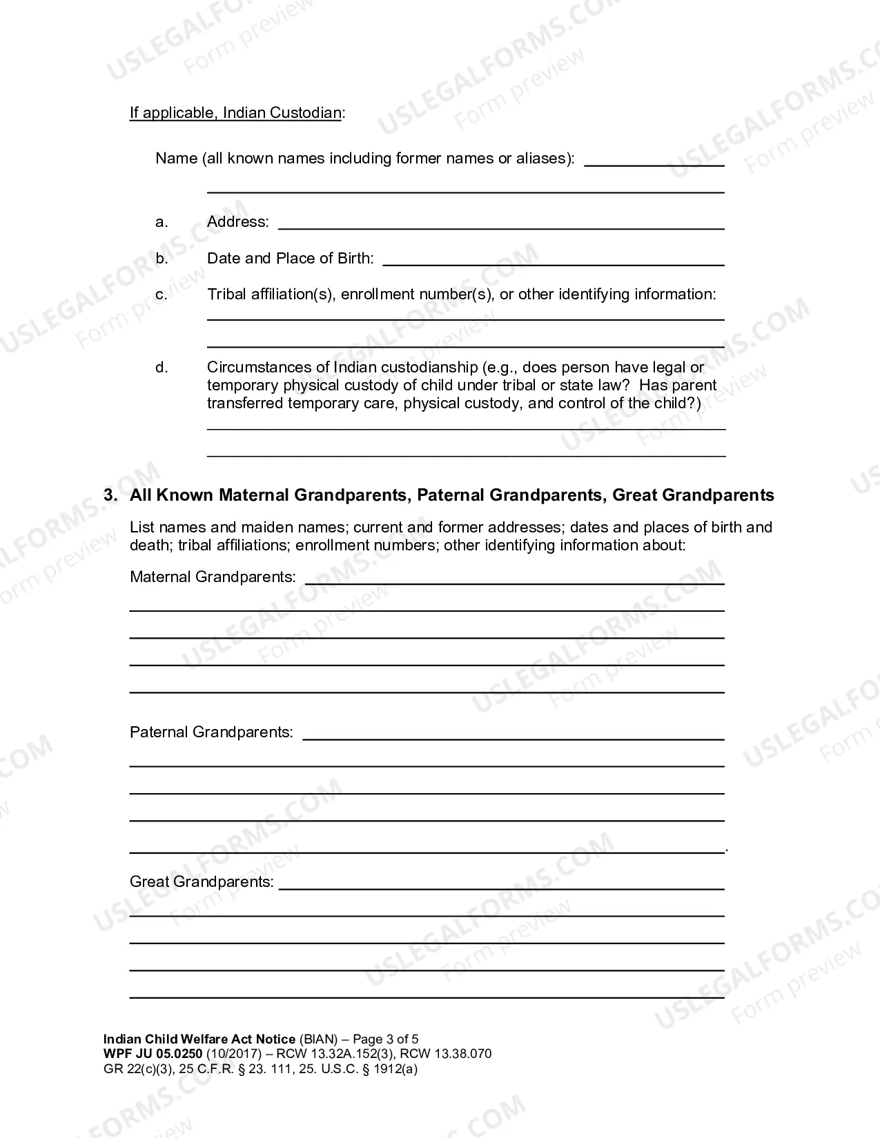 Preview Indian Child Welfare Act Notice
