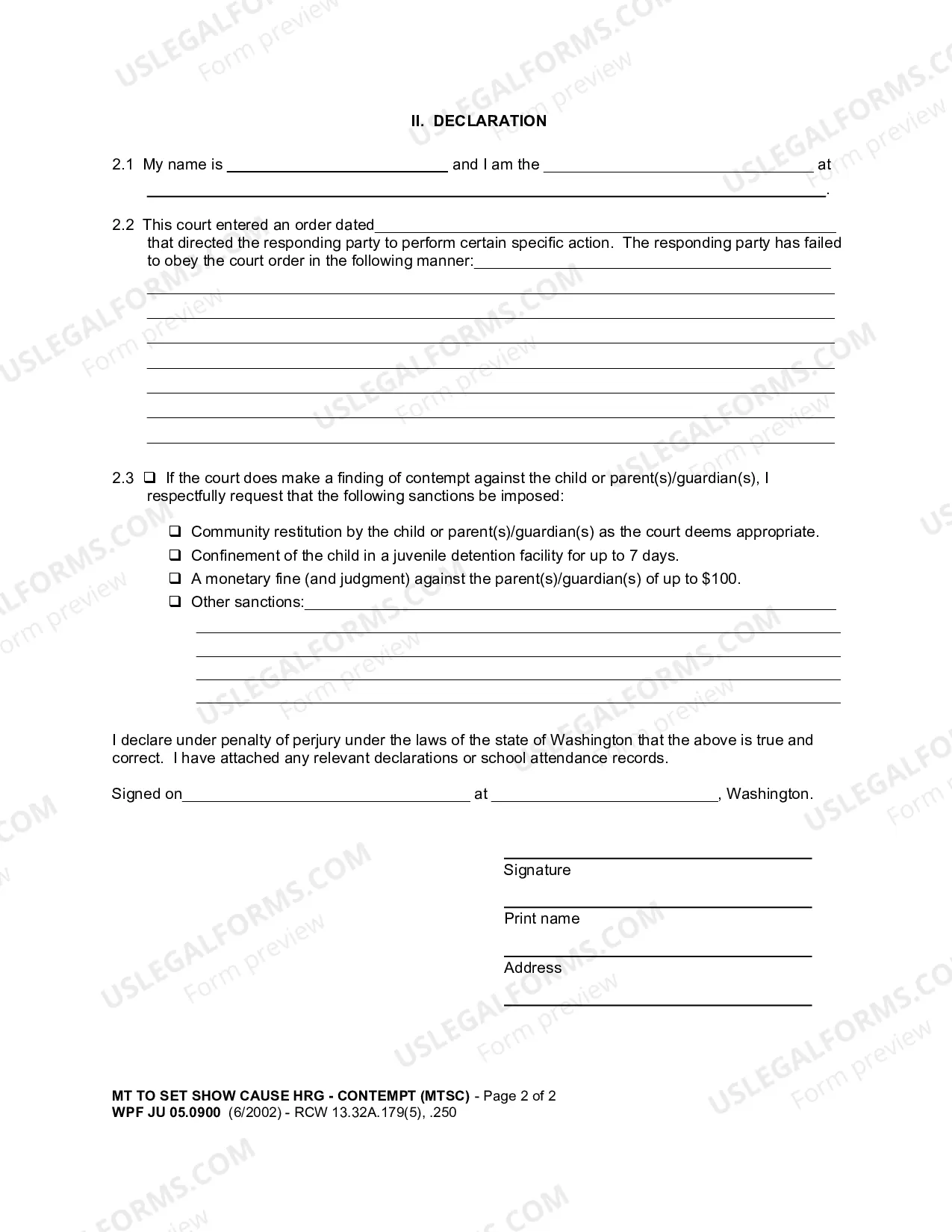 Preview Motion To Set Show Cause Hearing - Contempt