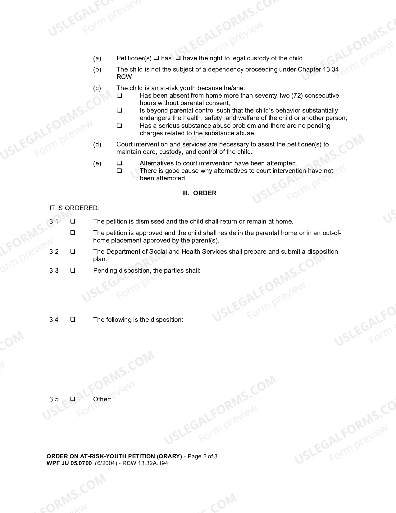 Preview Order On At Risk Youth Petition