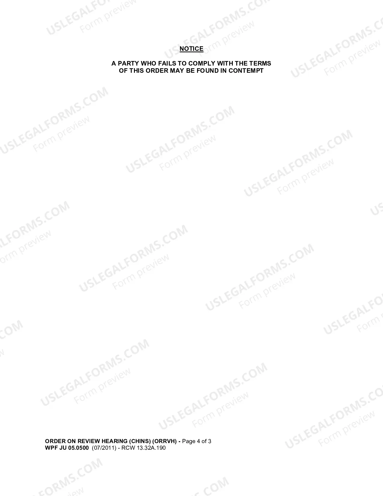 Preview Order On Review Hearing