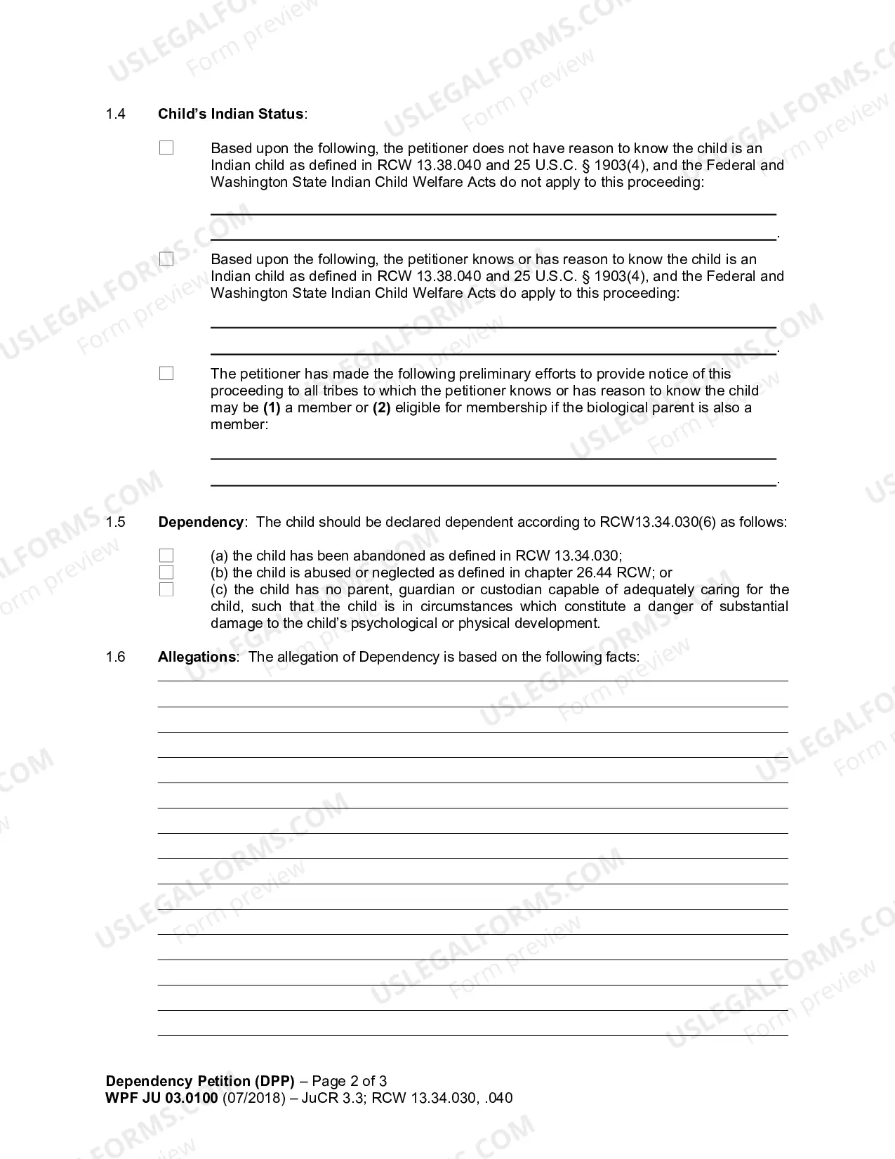 Preview Dependency Petition