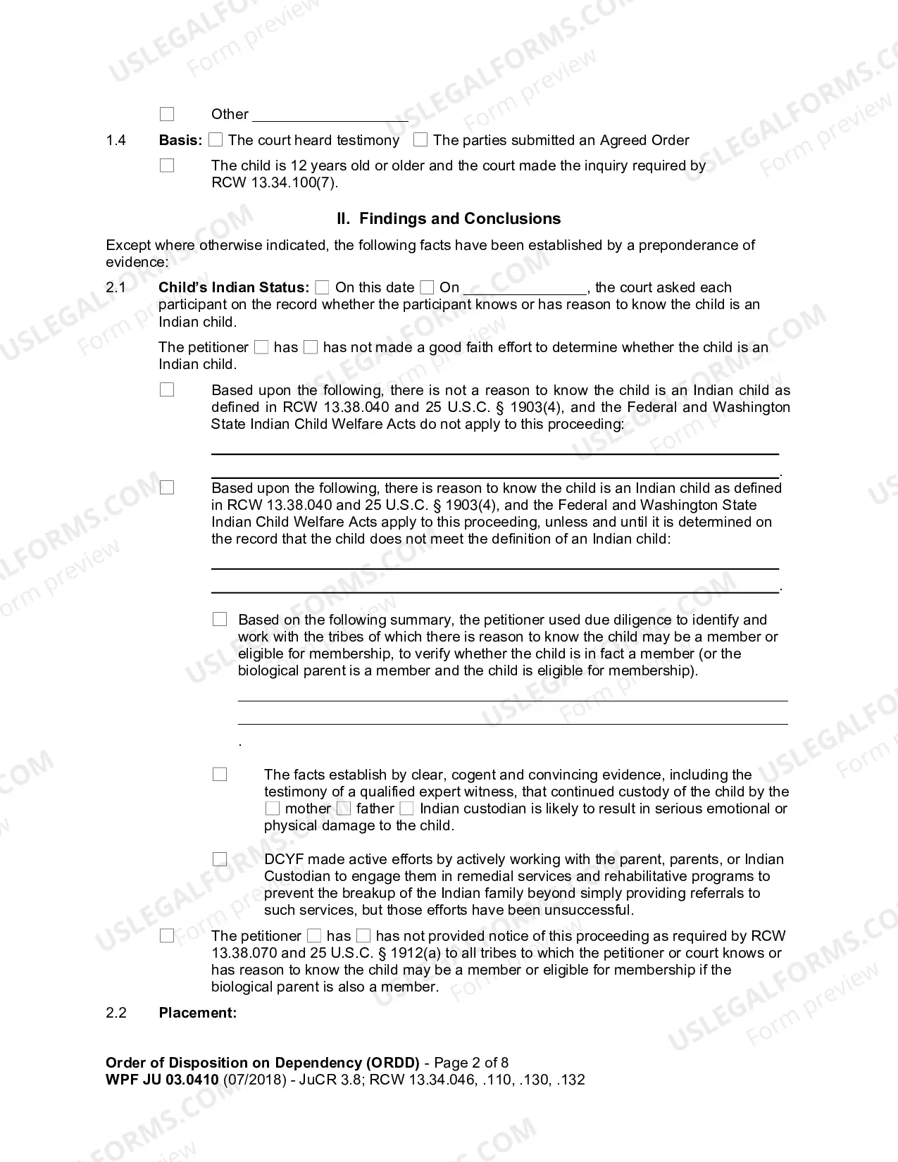 Preview Order of Disposition On Dependency