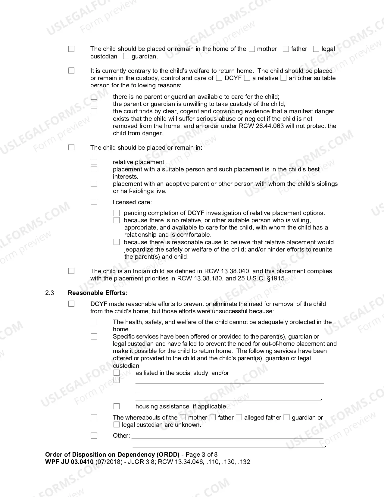 Preview Order of Disposition On Dependency