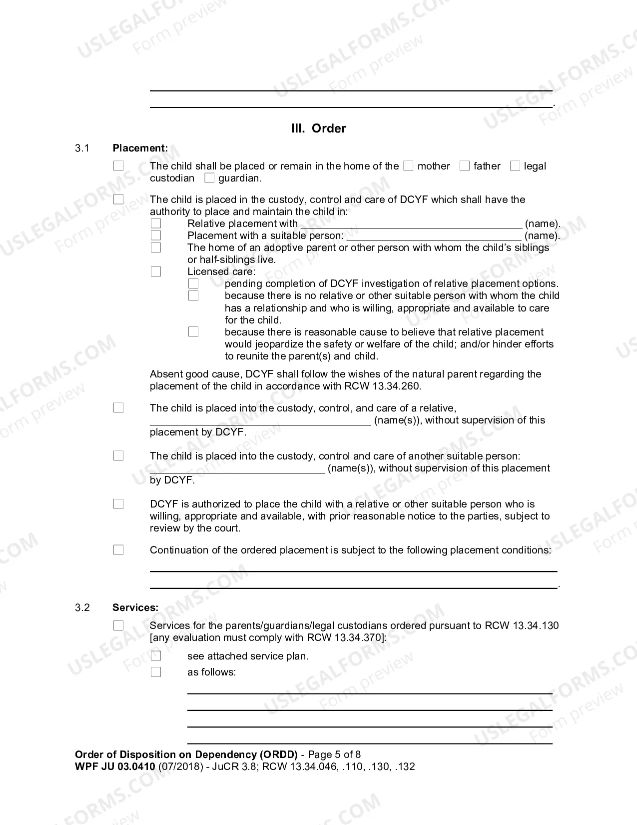 Preview Order of Disposition On Dependency