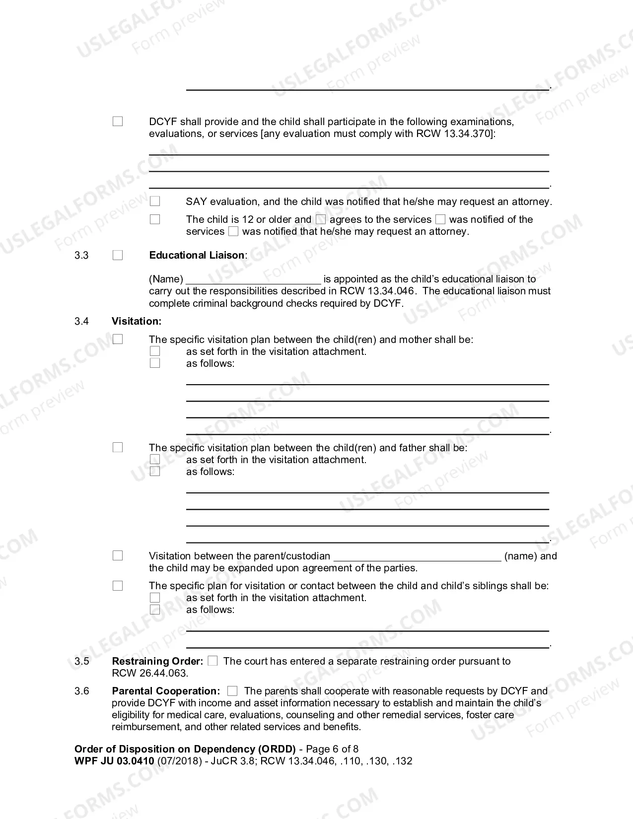 Preview Order of Disposition On Dependency