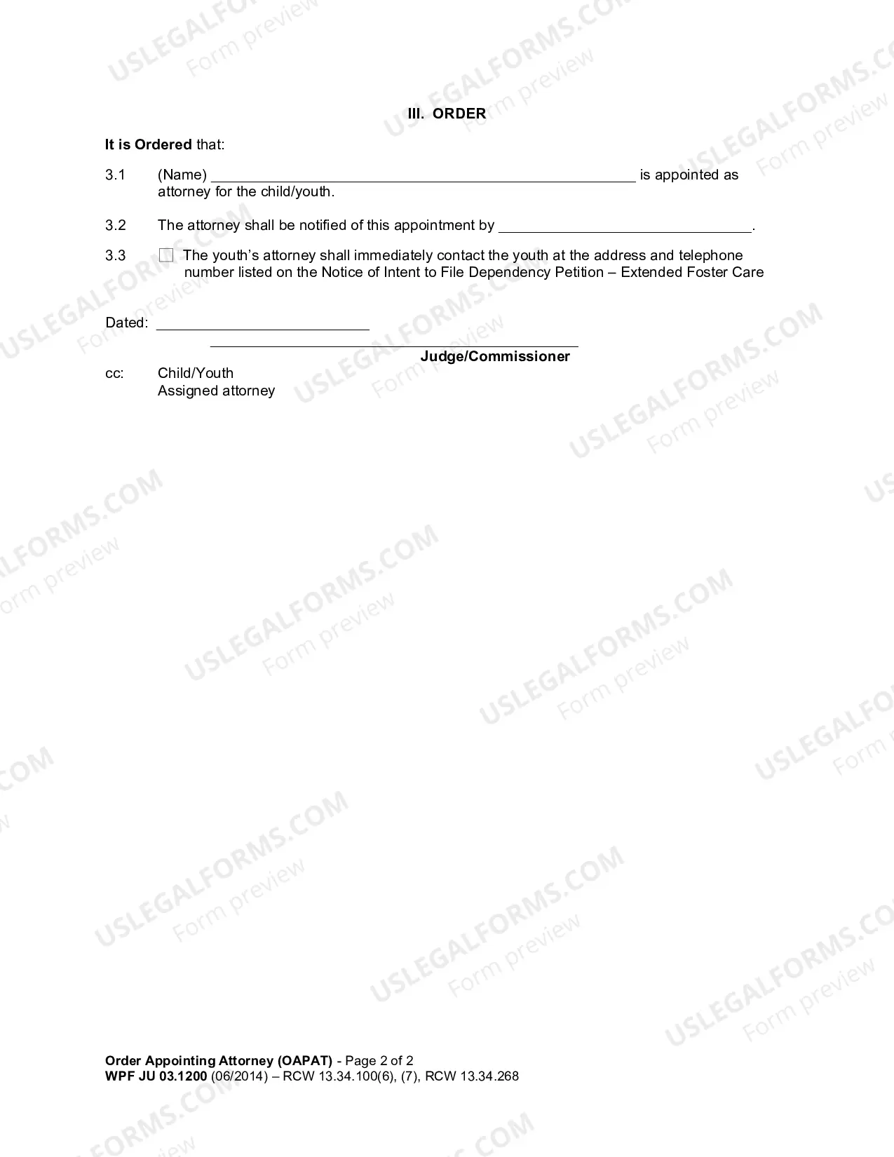 Preview Order Appointing Attorney