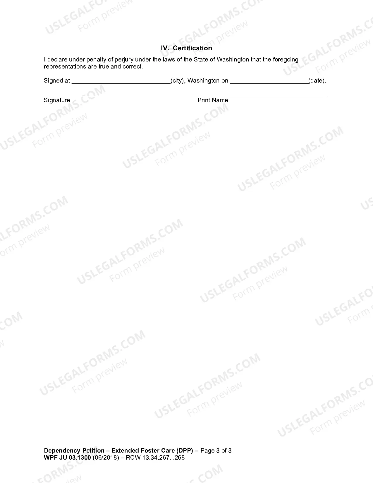 Preview Dependency Petition - Extended Foster Care