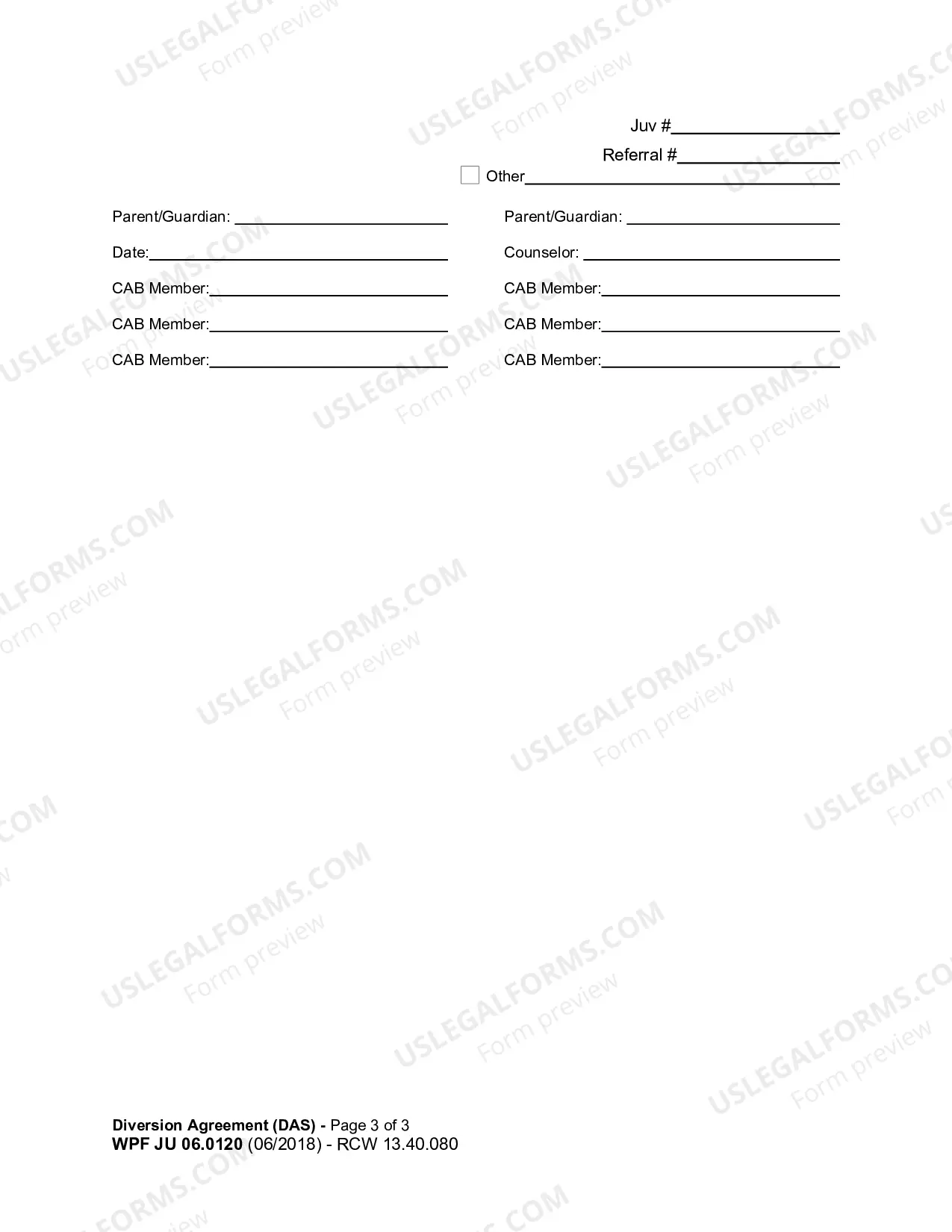 Preview Diversion Agreement