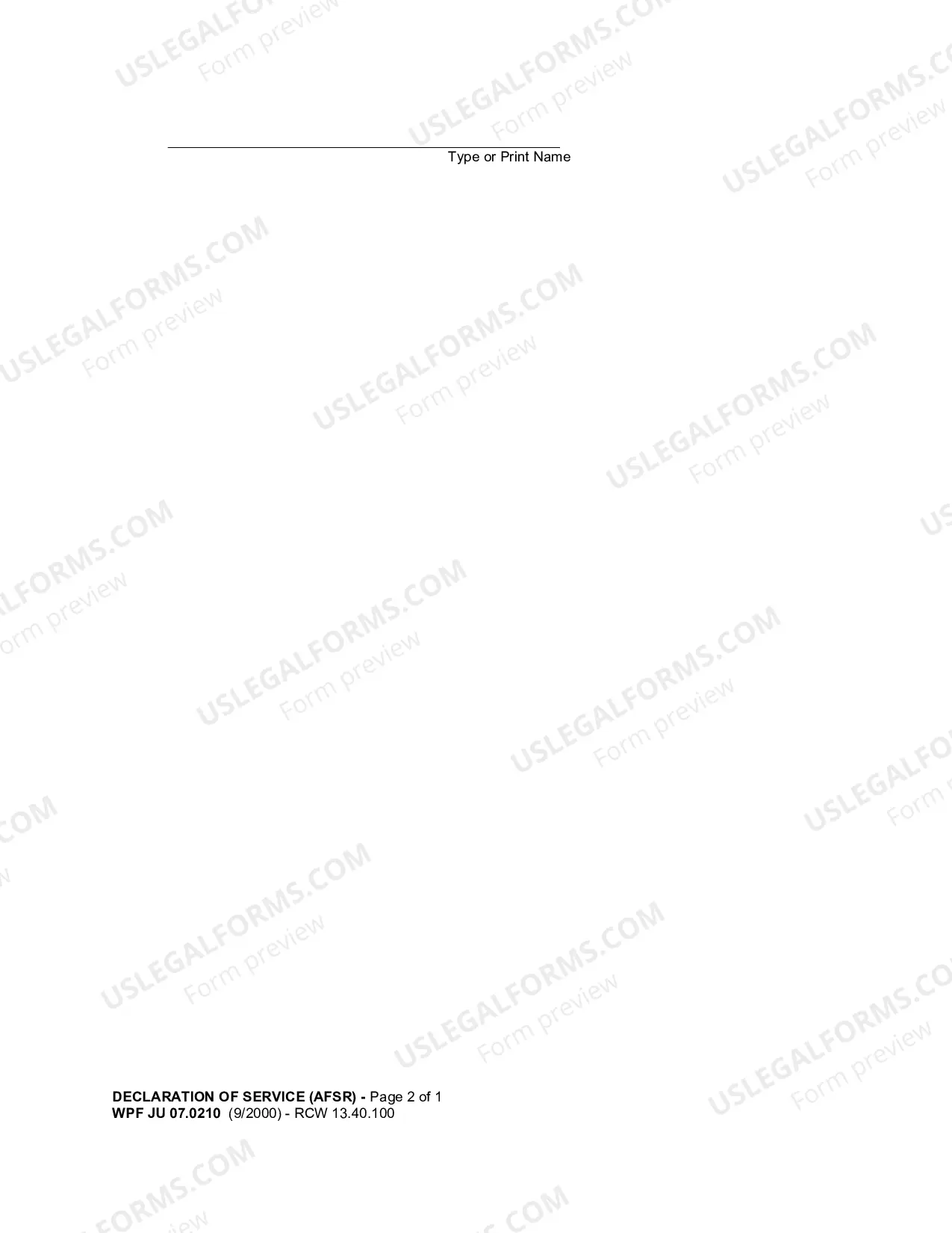 Preview Declaration of Service