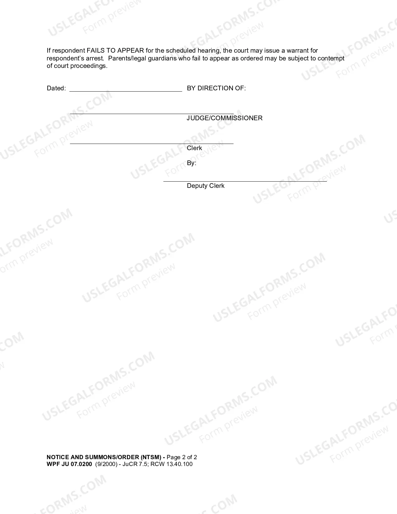 Preview Notice And Summons Or Order