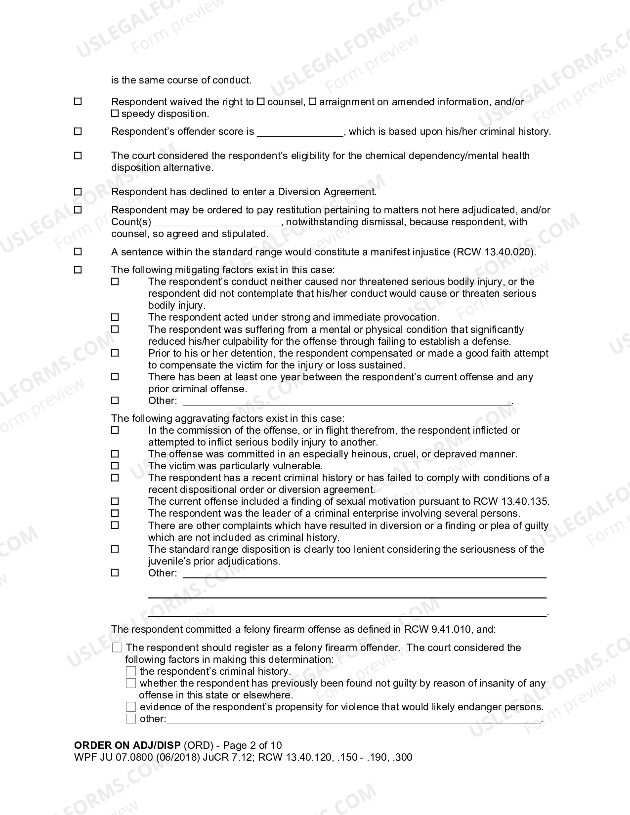 Preview Order On Adjudication And Disposition