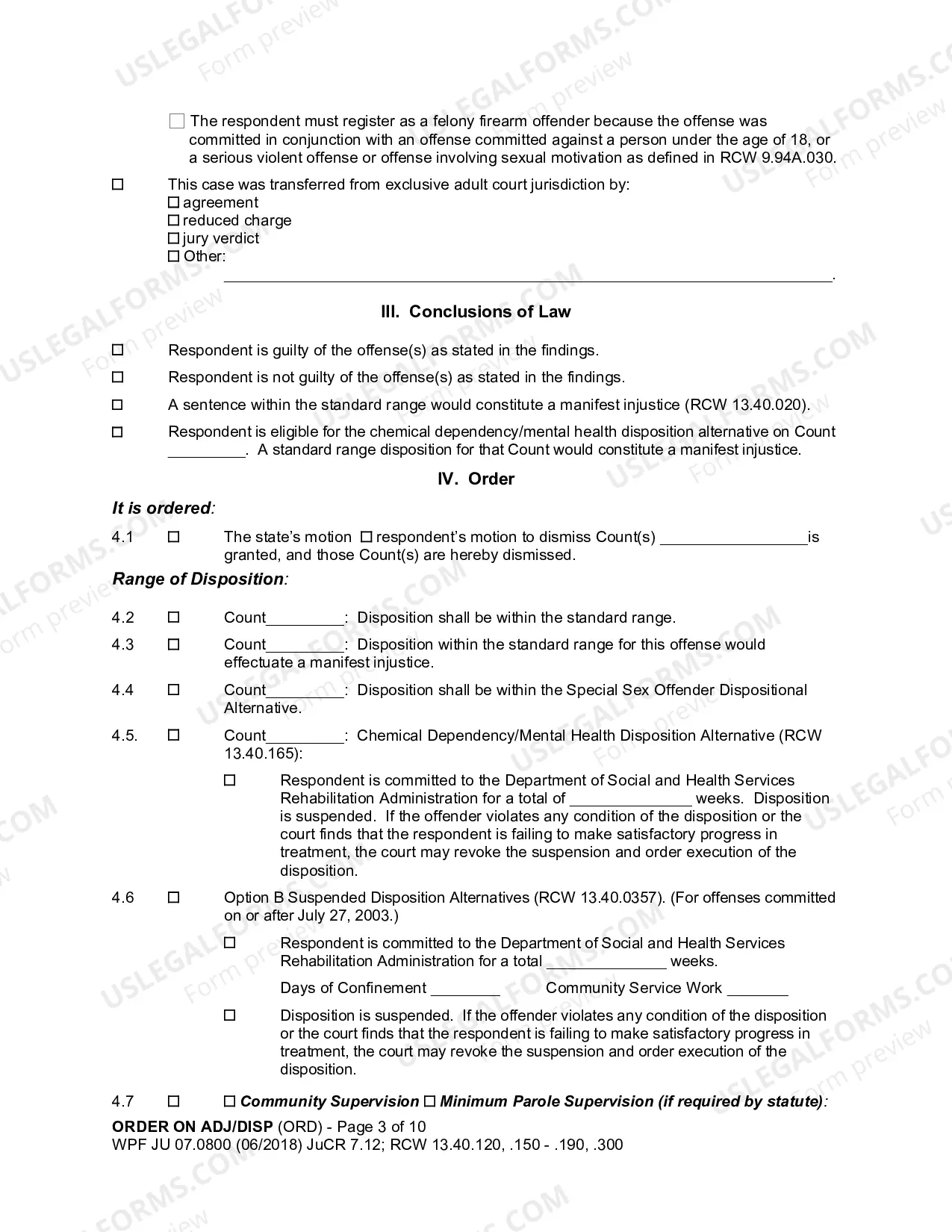 Preview Order On Adjudication And Disposition