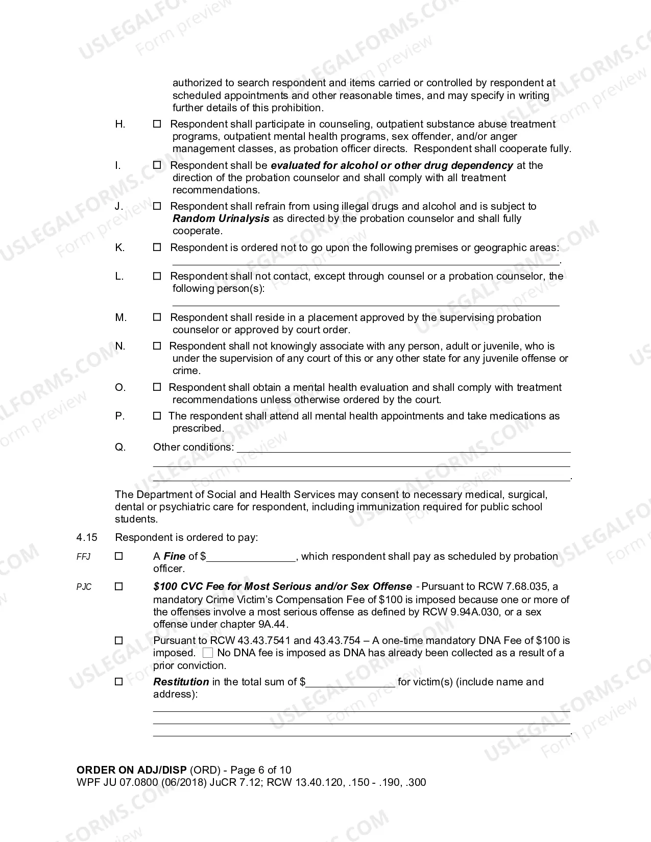 Preview Order On Adjudication And Disposition