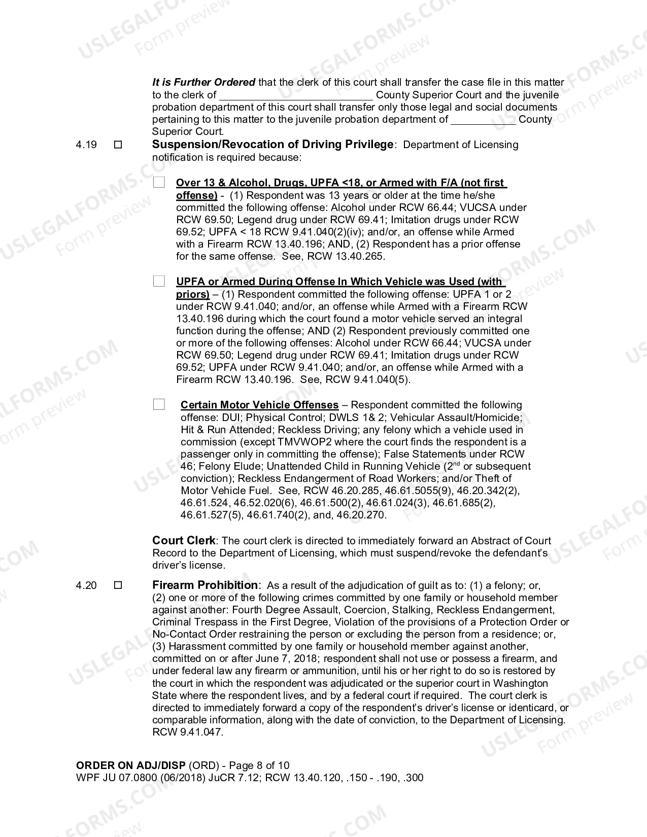 Preview Order On Adjudication And Disposition