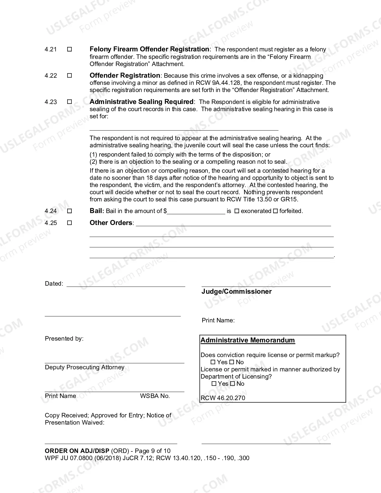 Preview Order On Adjudication And Disposition