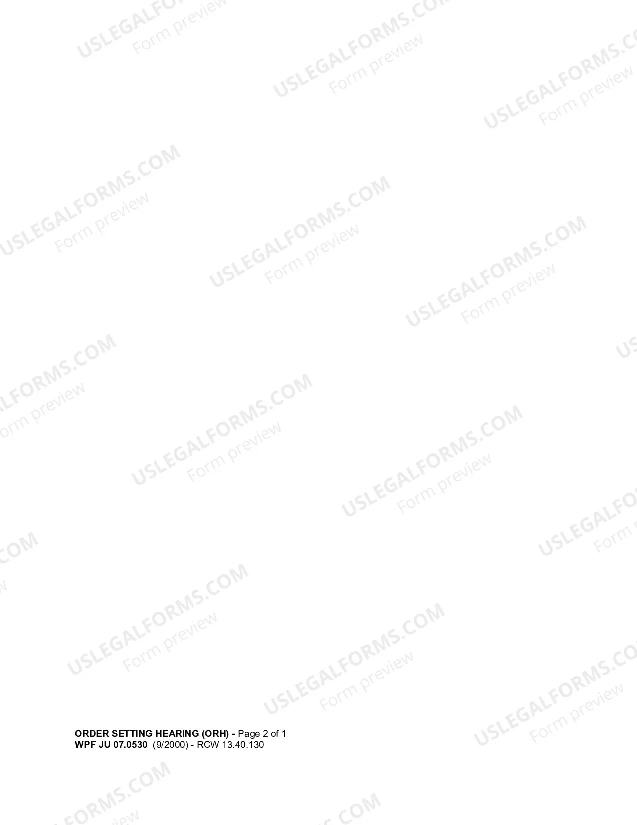 Preview Order Setting Hearing (Change of Plea Or Adjudicatory Hearing)