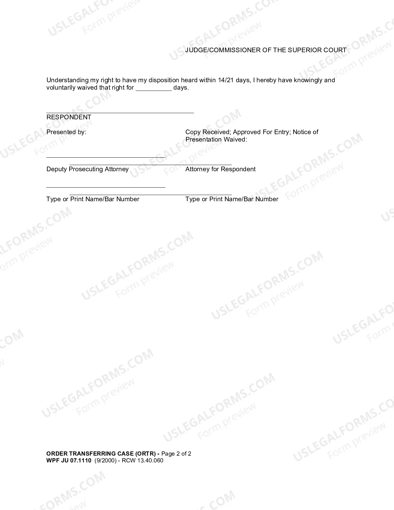 Preview Order Transferring Case