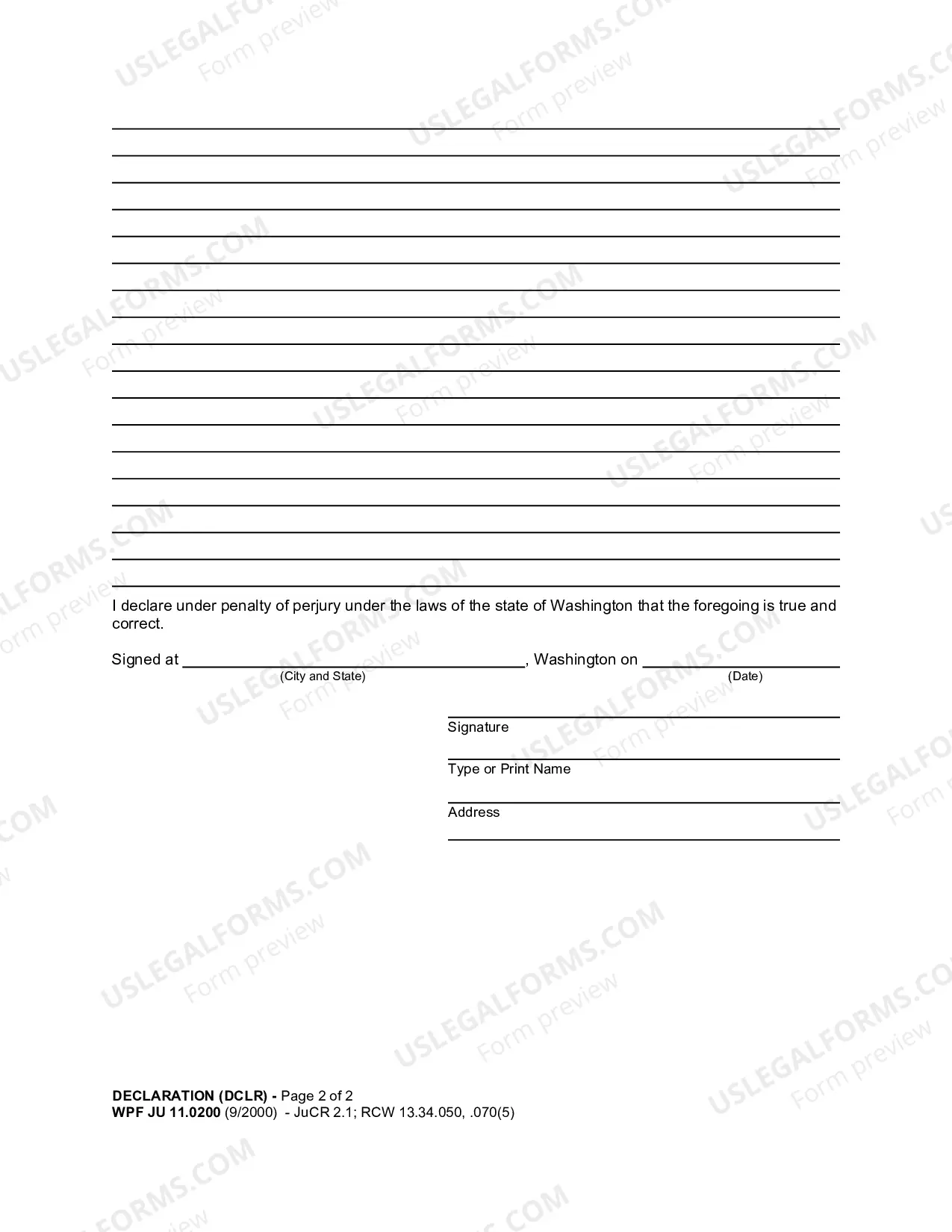 Preview Declaration