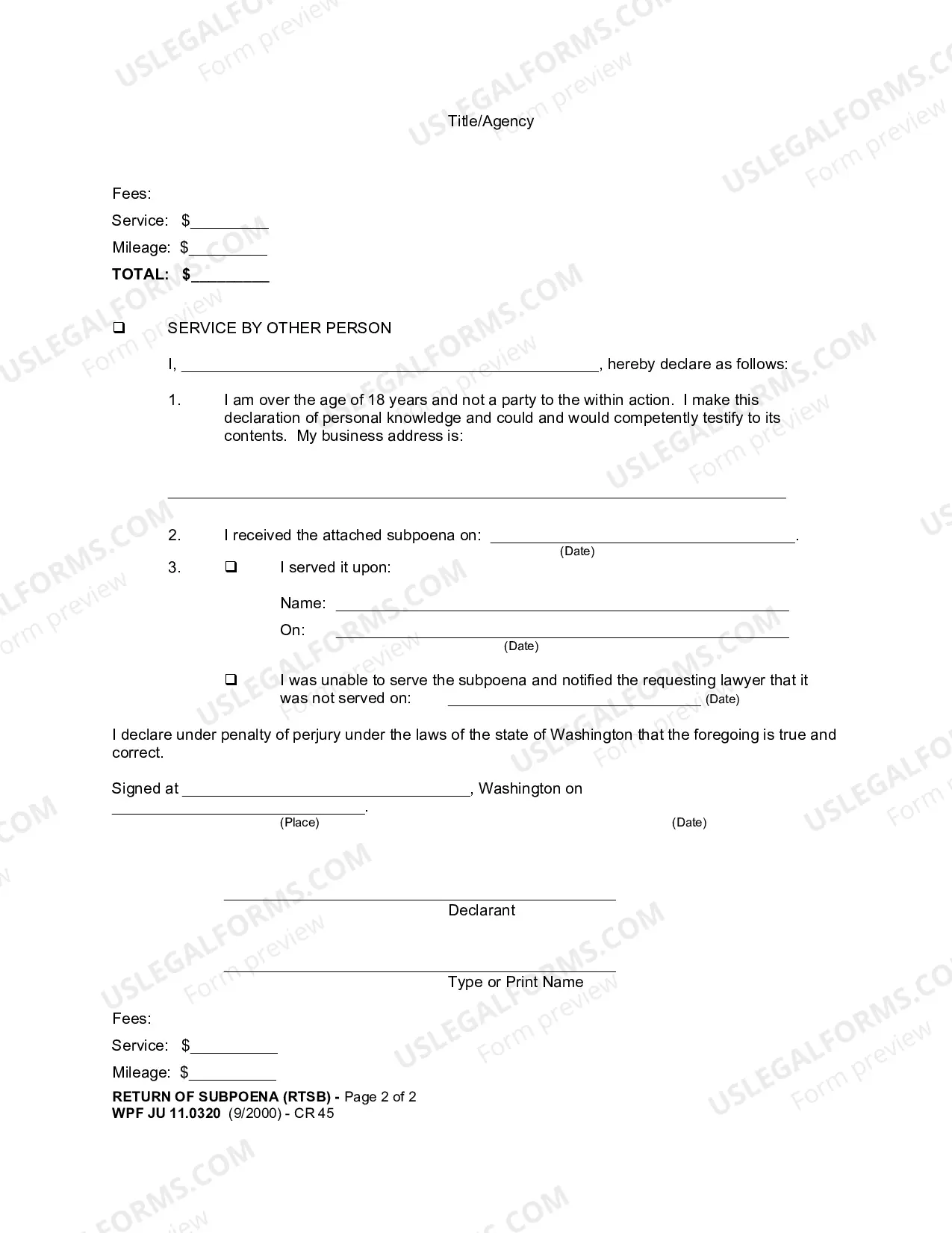 Preview Return of Subpoena