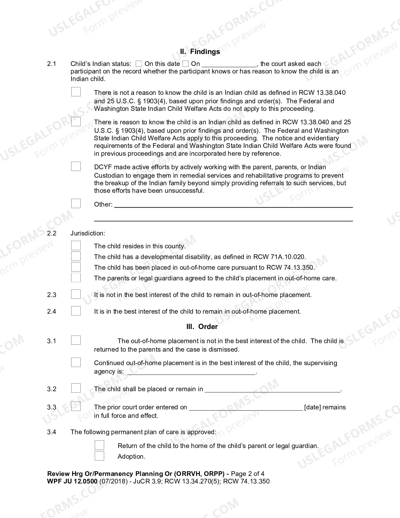 Preview Review Hearing Order Or Permanency Planning Hearing