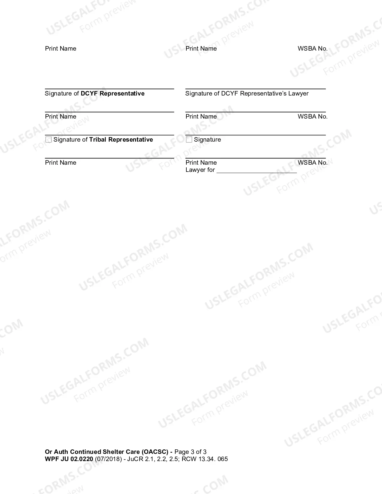 Preview Order Authorizing Continued Shelter Care (OACSC)