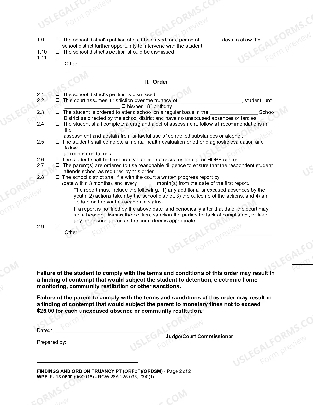 Preview Findigs And Order On Truancy Petition