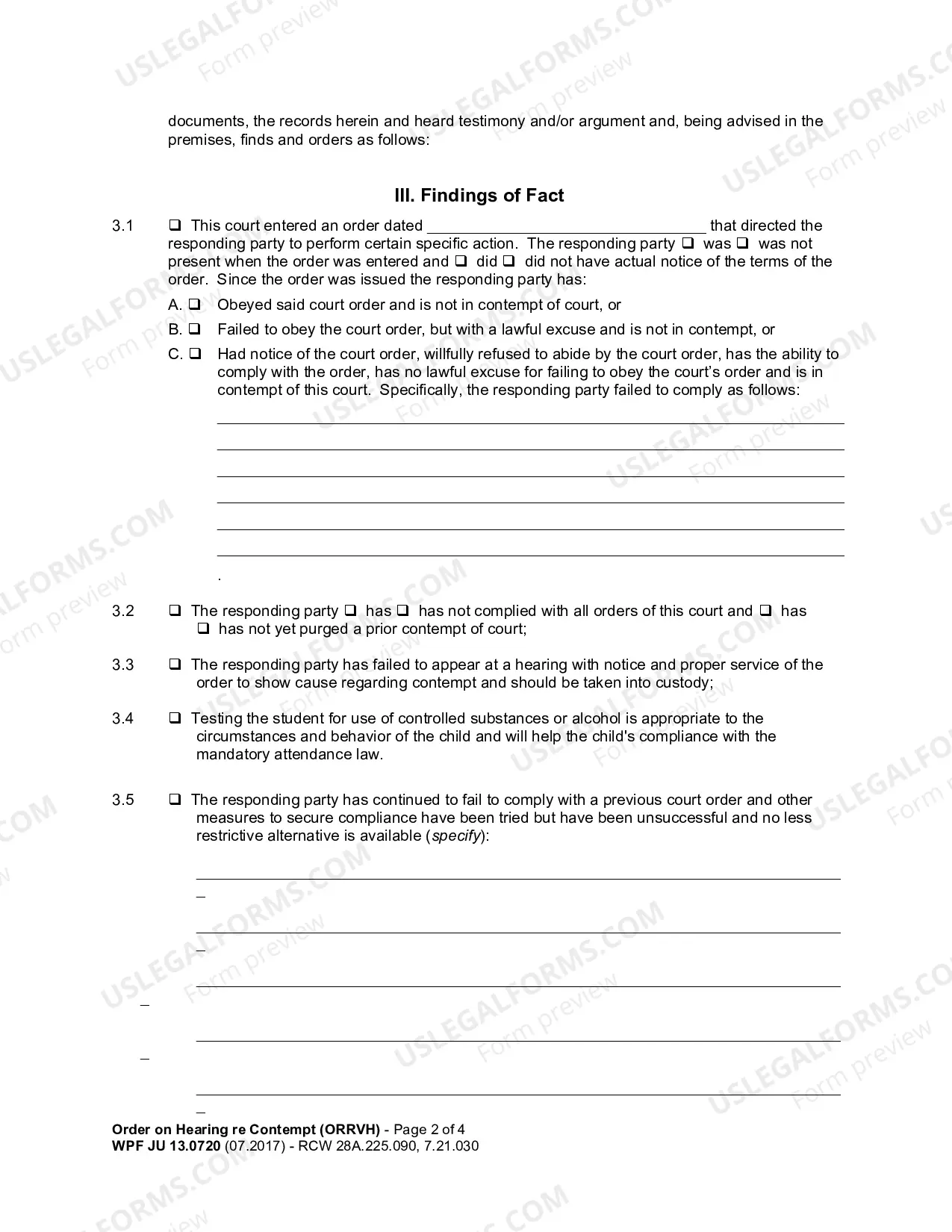 Preview Order On Hearing Re Contempt