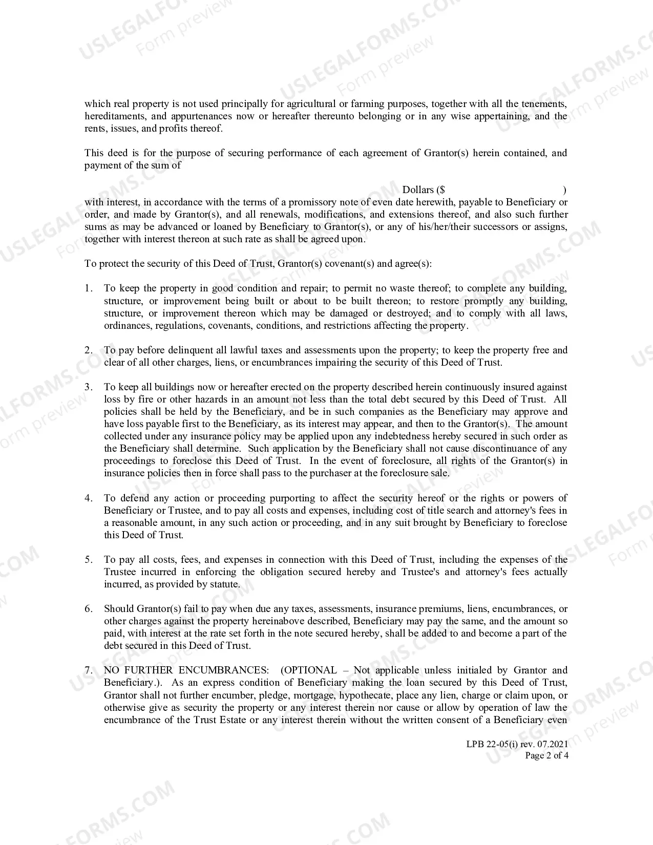 Preview Deed of Trust Long Form